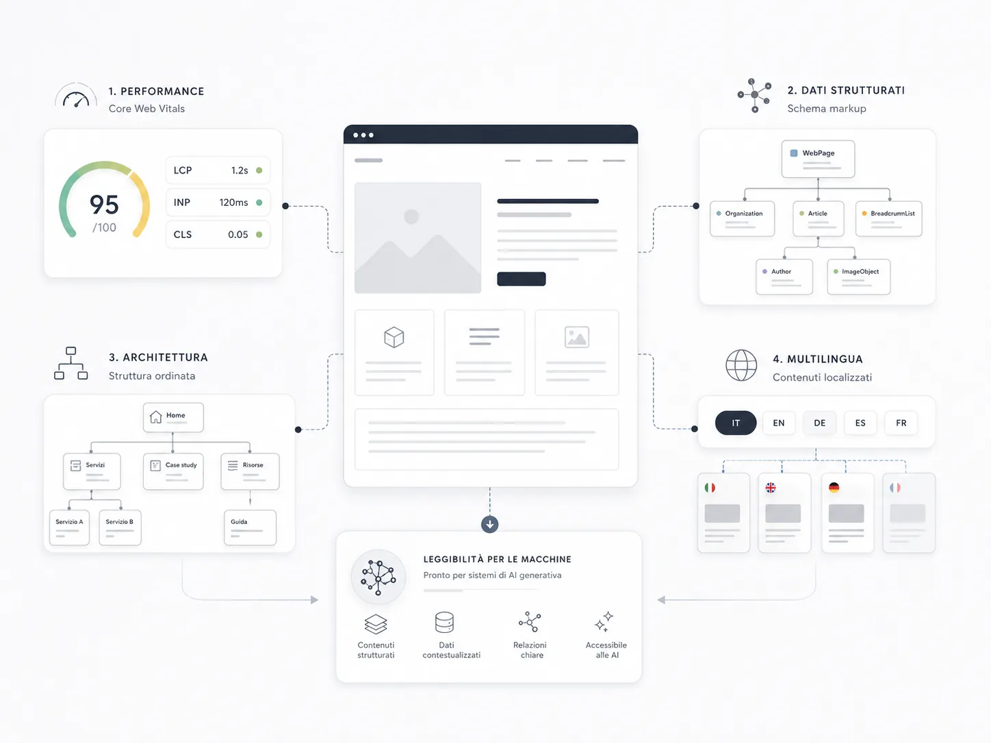 Performance del sito web: velocità, Core Web Vitals e dati strutturati
