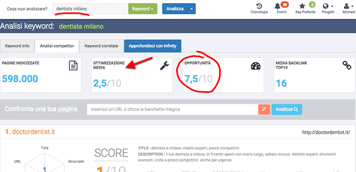 consulente seo analisi opportunità organiche