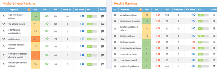Consulente SEO reportist mensile avanzamento del posizionamento sui motori di ricerca