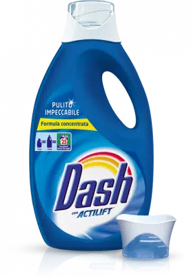 Frasi pubblicitarie: dash liquido più bianco non si può!