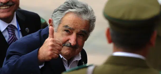 Uruguayan President Jose Mujica arrives at the Chilean Congress to take part in the inauguration ceremony of Chilean President Sebastian Piñera in Valparaiso on 11 March, 2010. Rightwing billionaire businessman Piñera was sworn in as the new president of Chile as three strong aftershocks rocked the quake-hit nation. AFP PHOTO/Evaristo SA (Photo credit should read EVARISTO SA/AFP/Getty Images)