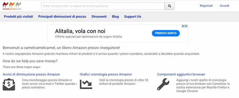 strumento per tracciare i prezzi su amazon camel camel camel