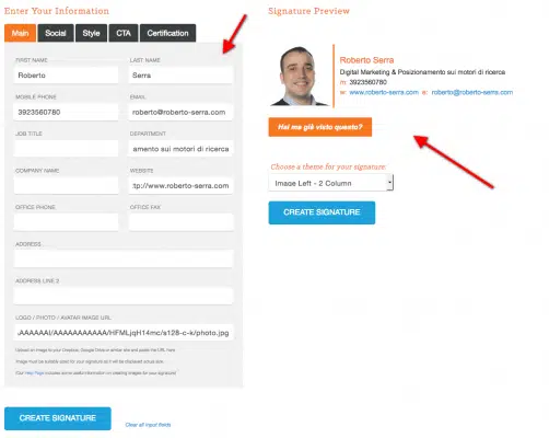 firma promozione email fatta con hubspot