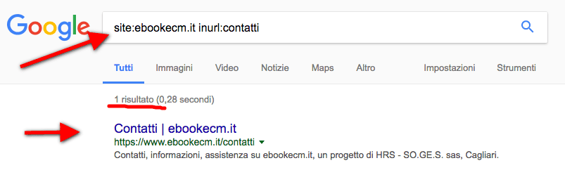 verifica indicizzazione sito grazie ad operatori google