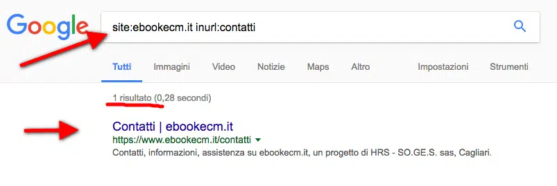 verifica indicizzazione sito grazie ad operatori google