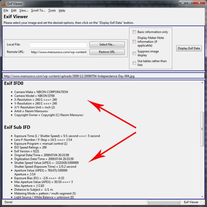 exif data SEO