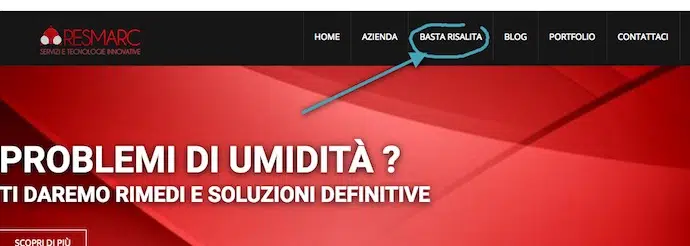 sitewide links: voce di menù