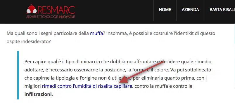 site wide link come opportunità di posizionamento