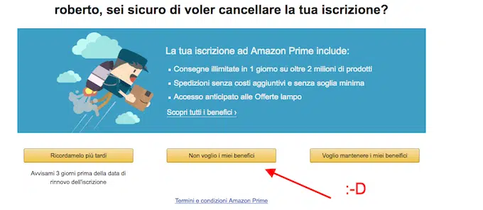 strategia di business aziendale: cancellazione da amazon prime