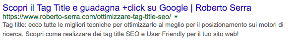 title tag sulla serp d google