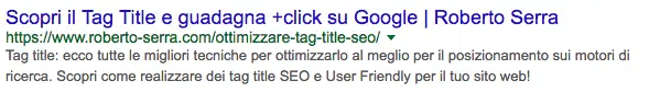 title tag sulla serp d google