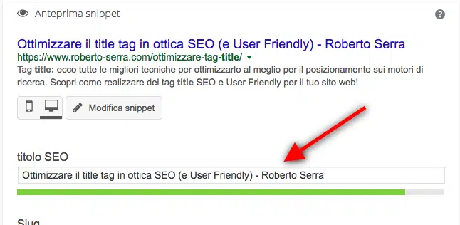 modificare e ottimizzare il title tag con SEO Yoast