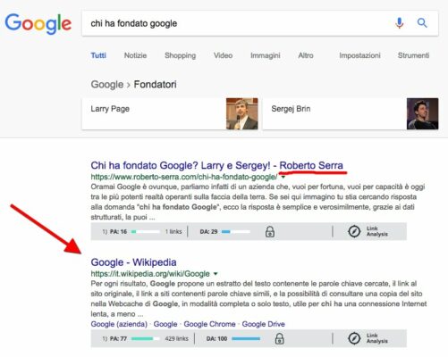 strategia SEO: superare wikipedia su Google