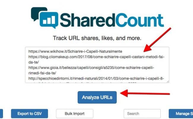 strategia SEO: find shared count