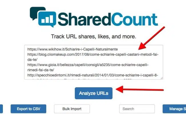 strategia SEO: find shared count