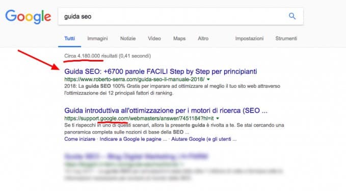corso seo: posizione guida seo sito web di roberto serra