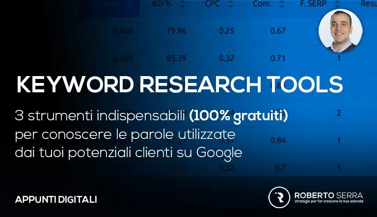 copertina articolo d'approfondimento sui tools per la keyword research