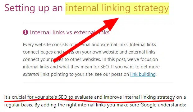 internal linking è importante tanto quanto la link building