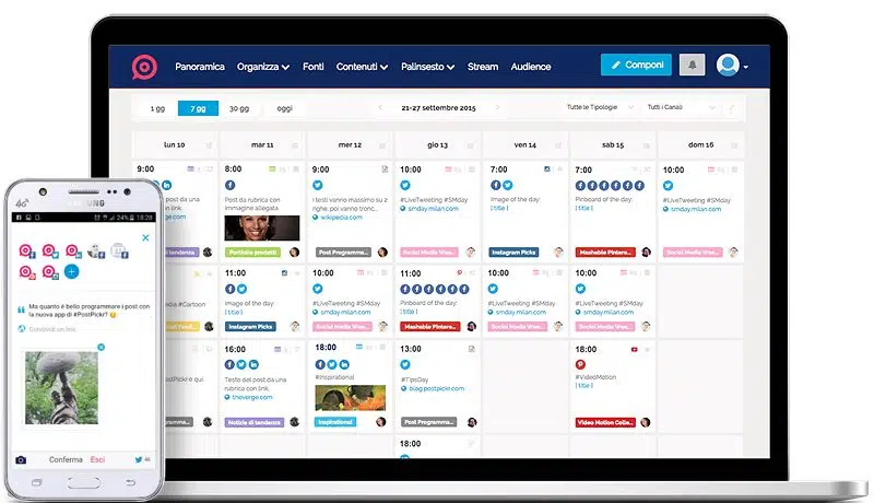 calendario editoriale social media marketing di postpickr