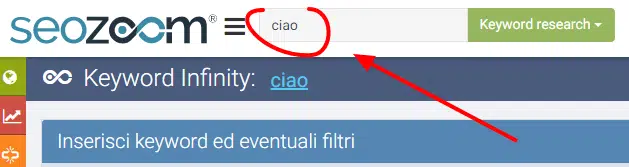 ricerca e analisi parole chiave con seozoom