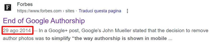 la fine dell'authorship di google nel 2014