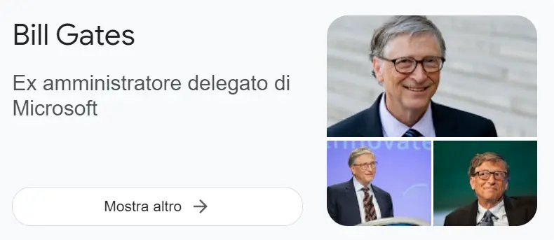 bill gates nel knowledge graph