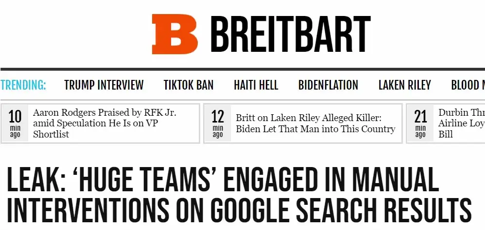 breitbart riporta la notizia secondo cui google assolda squadra si quality rater per i risultati di ricerca