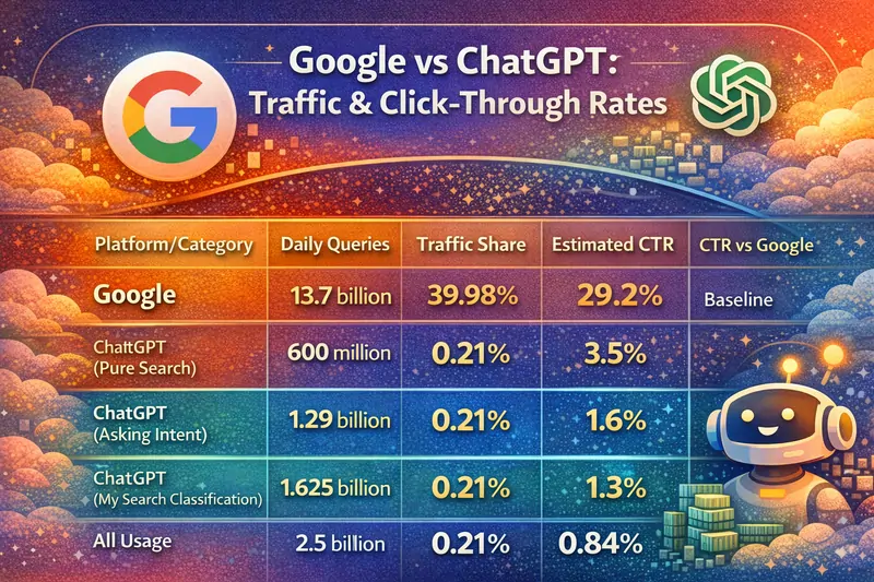 Google VS ChatGPT secondo Ahrefs, 11 febbraio 2026